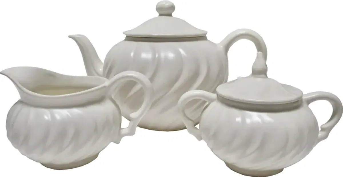 1940s California Pottery Tea Set - The Emporium Ltd. - White