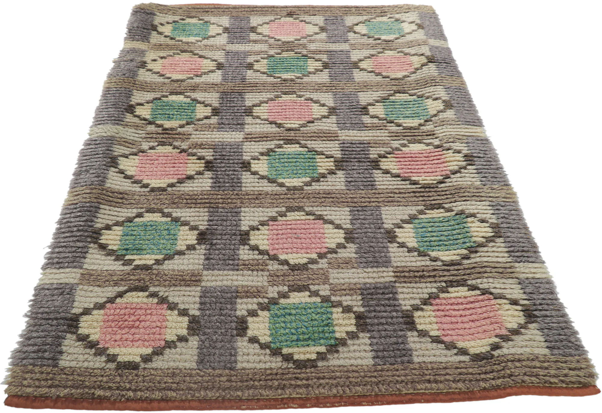 Vintage Finnish Ryijy Rya Rug 2'5 x 4'10 - Esmaili Rugs & Antiques - Green - Green