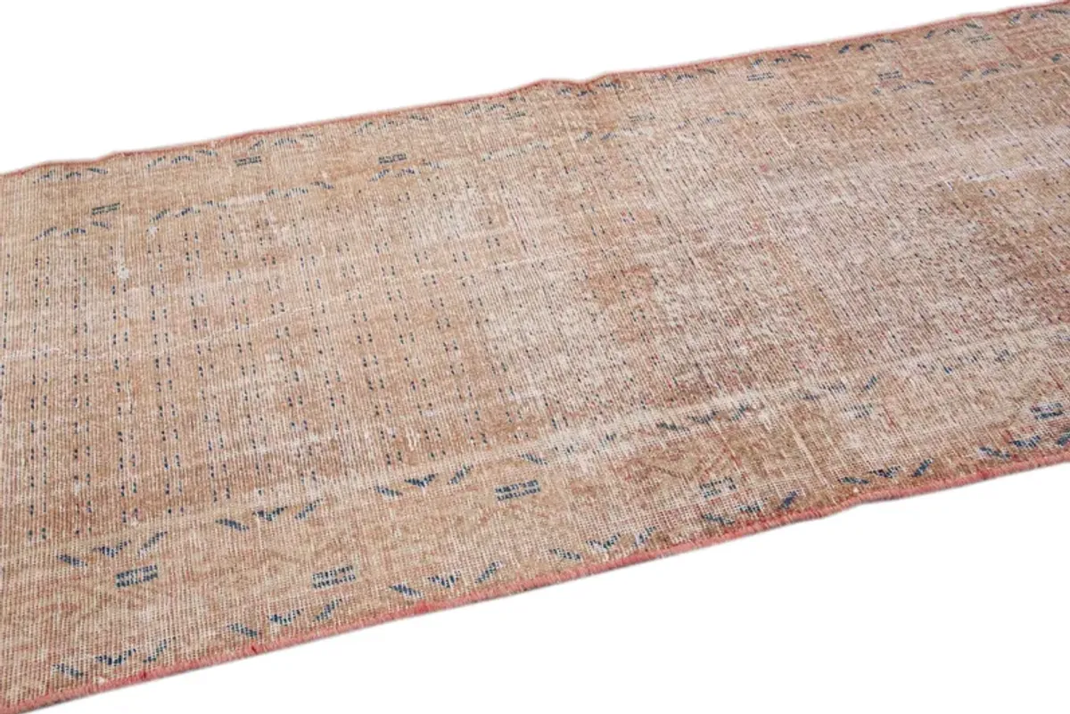 Vintage All Over Peach Wool Runner - Apadana - Orange