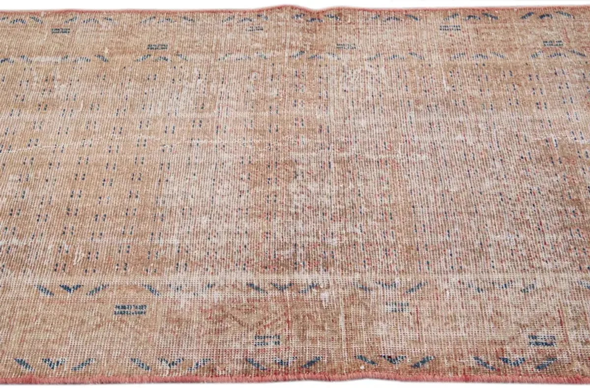 Vintage All Over Peach Wool Runner - Apadana - Orange