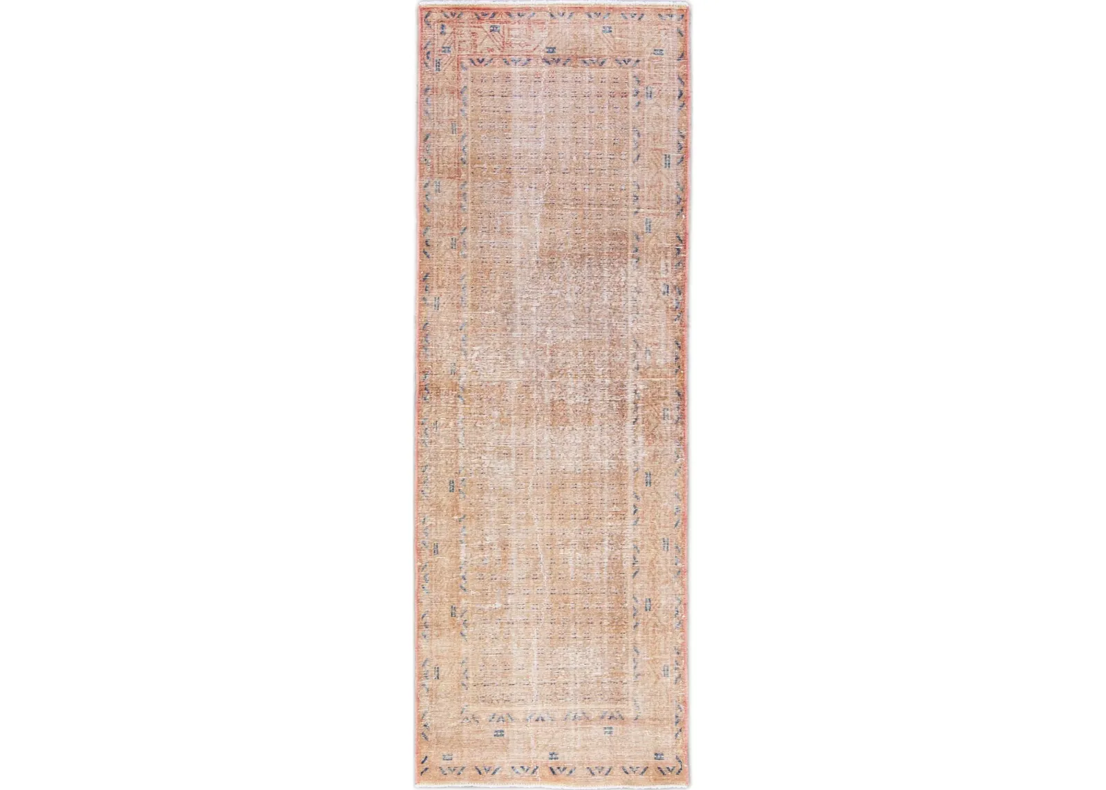 Vintage All Over Peach Wool Runner - Apadana - Orange