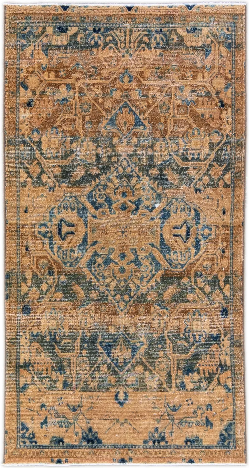 Vintage Geometric Beige Rug 4'4" x 8'2" - Apadana - Beige