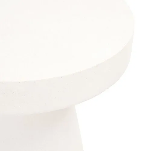 Rory Accent Outdoor Table - Ivory Concrete - White