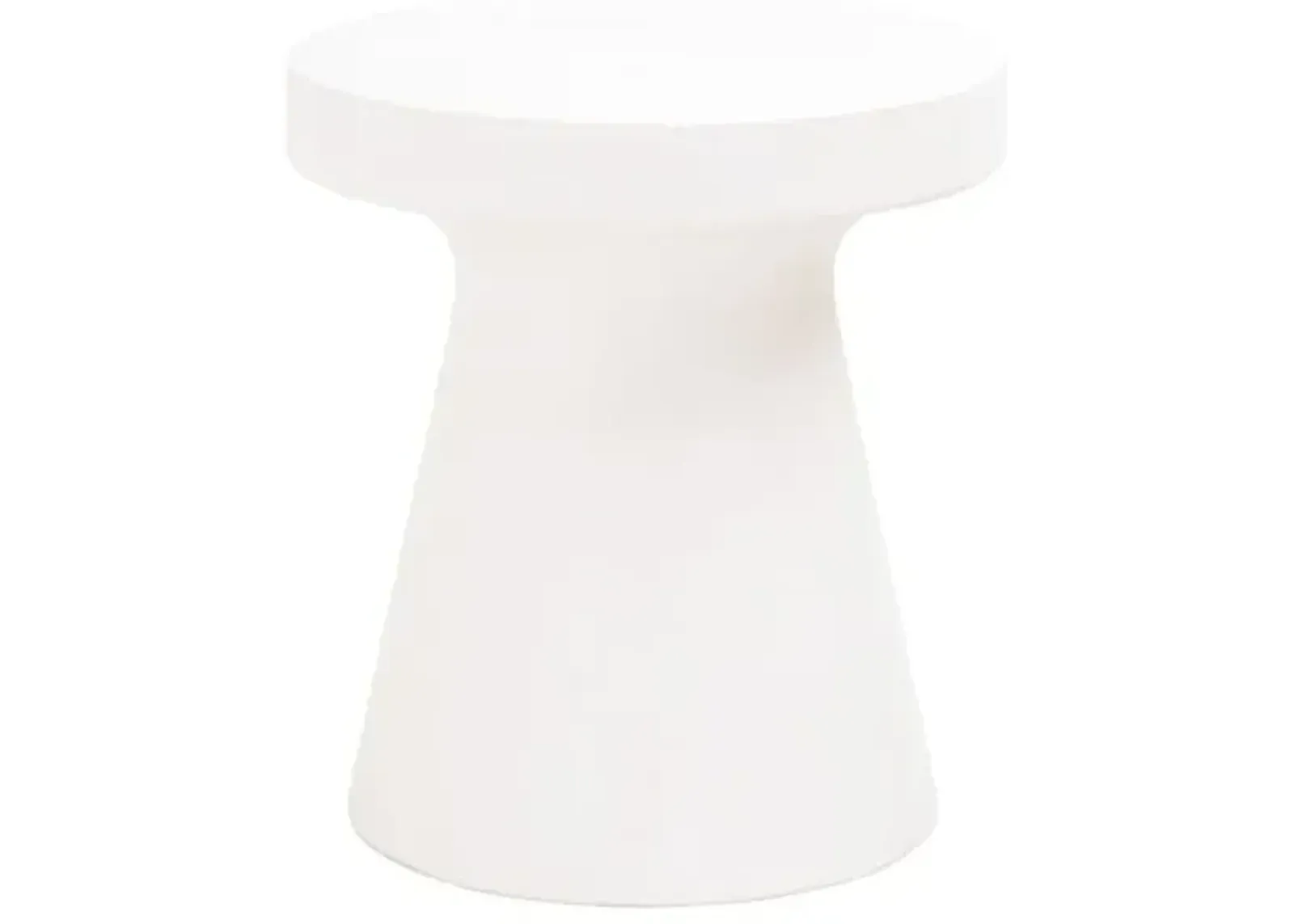 Rory Accent Outdoor Table - Ivory Concrete - White