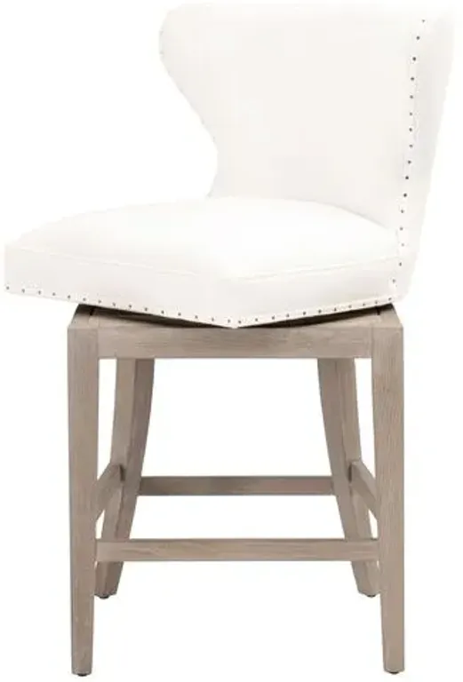 Milly Swivel Wingback Counter Stool - Pearl Performance