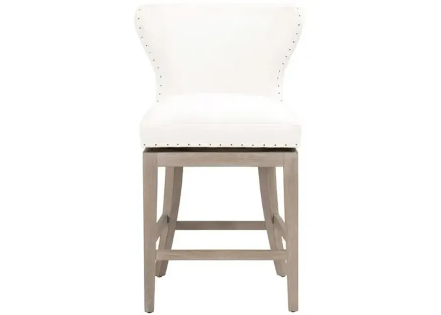 Milly Swivel Wingback Counter Stool - Pearl Performance