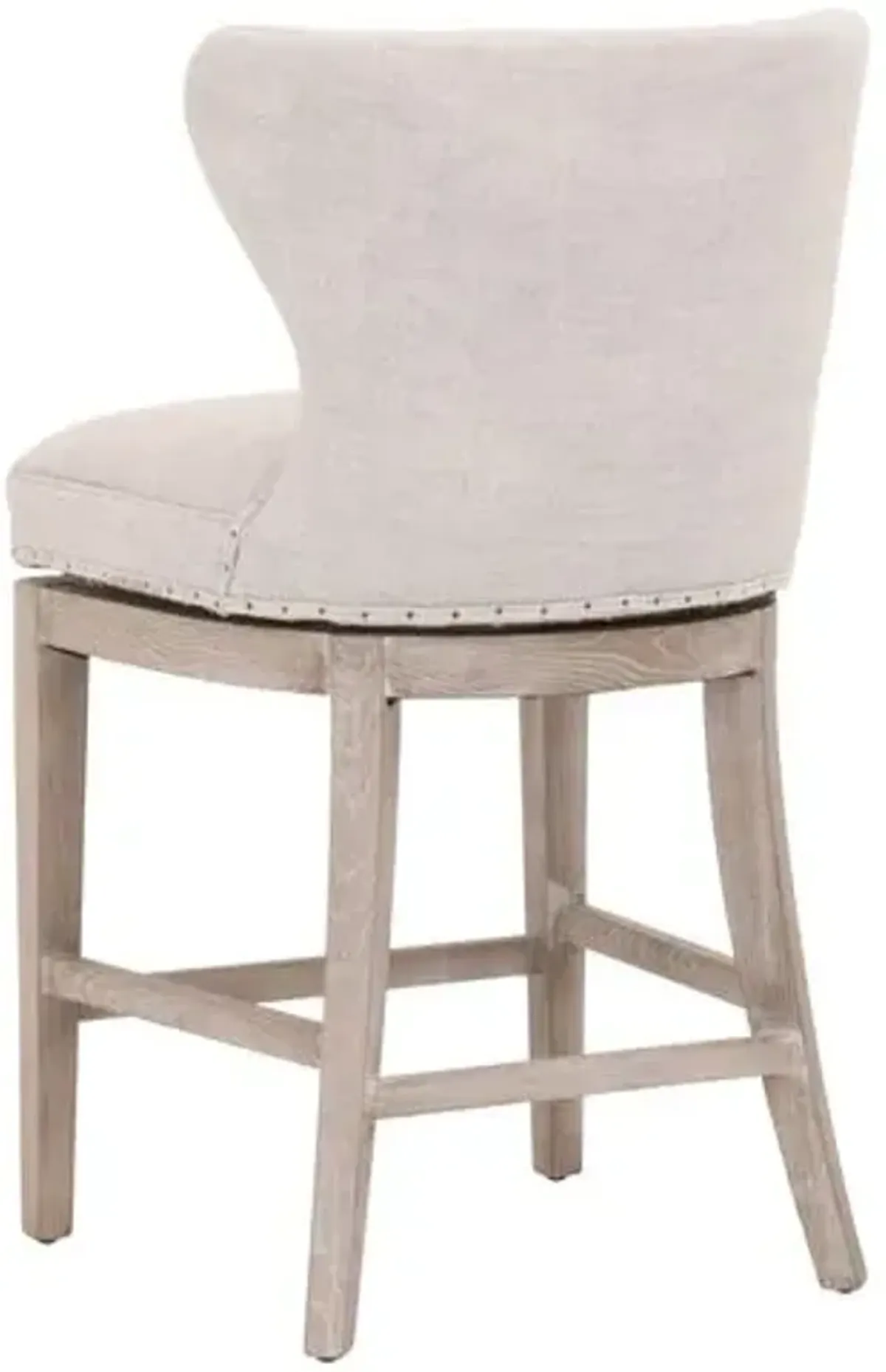 Milly Swivel Wingback Counter Stool - Bisque Linen