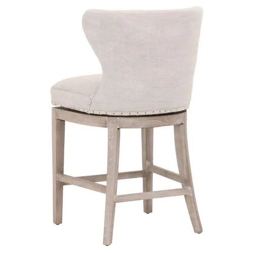 Milly Swivel Wingback Counter Stool - Bisque Linen