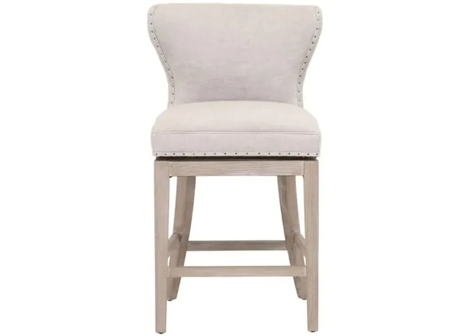 Milly Swivel Wingback Counter Stool - Bisque Linen