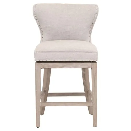 Milly Swivel Wingback Counter Stool - Bisque Linen