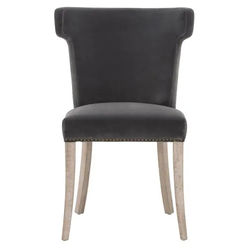 Callie Dining Chair - Dark Dove Velvet - Gray