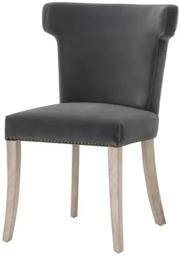 Callie Dining Chair - Dark Dove Velvet - Gray