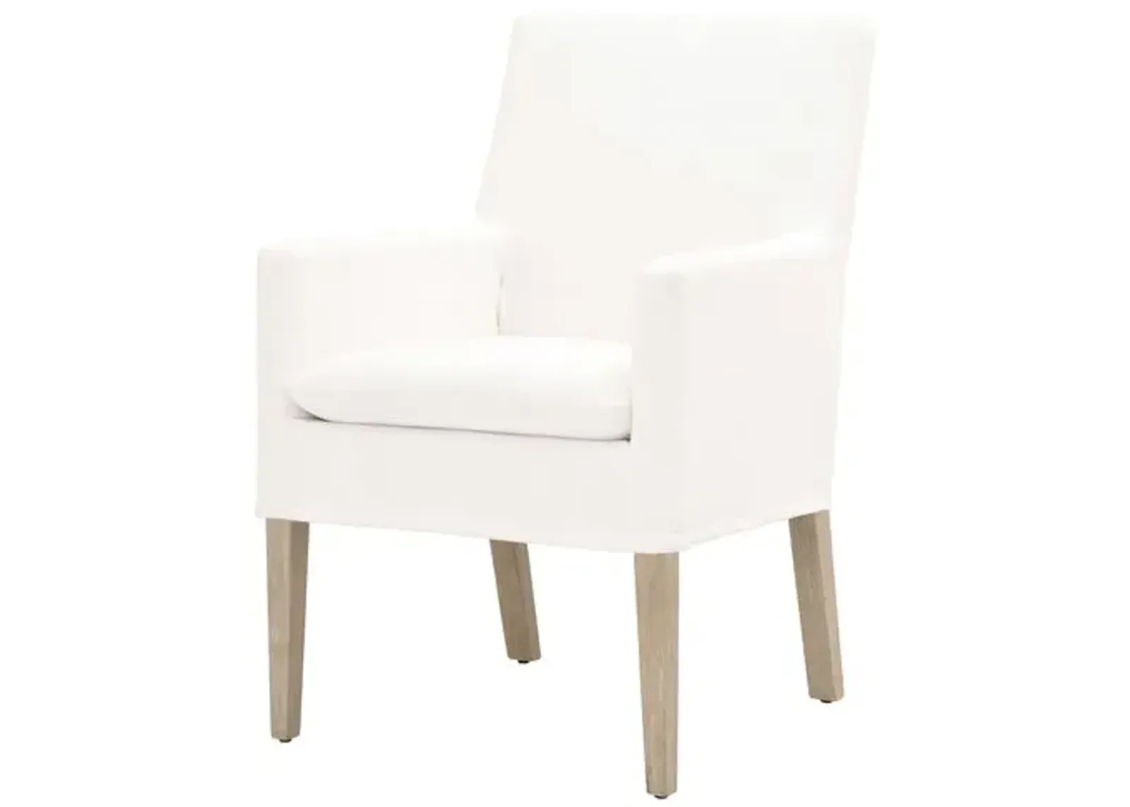 Milly Slipcover Armchair - Pearl Performance - White