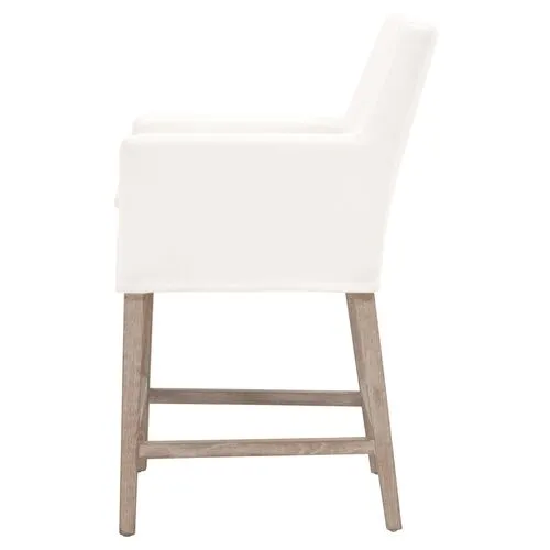 Milly Slipcover Counter Stool - Pearl Performance