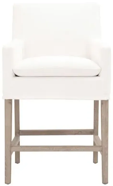 Milly Slipcover Counter Stool - Pearl Performance