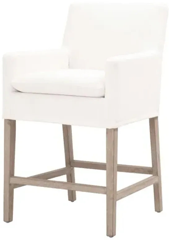 Milly Slipcover Counter Stool - Pearl Performance