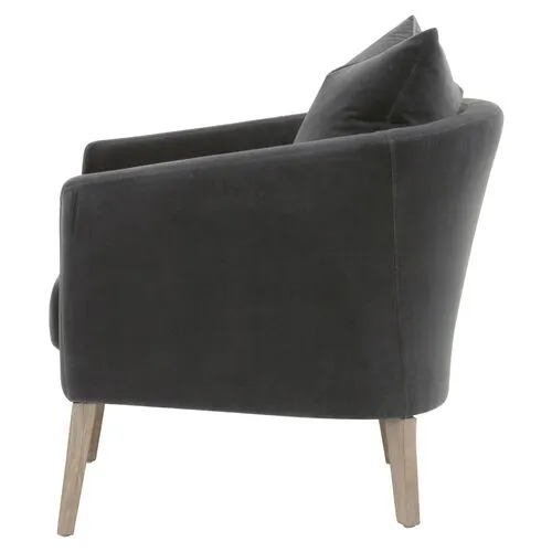 Remy Accent Chair - Dark Dove Velvet - Gray, Comfortable, Durable, Velvet Upholstery, Cushioned