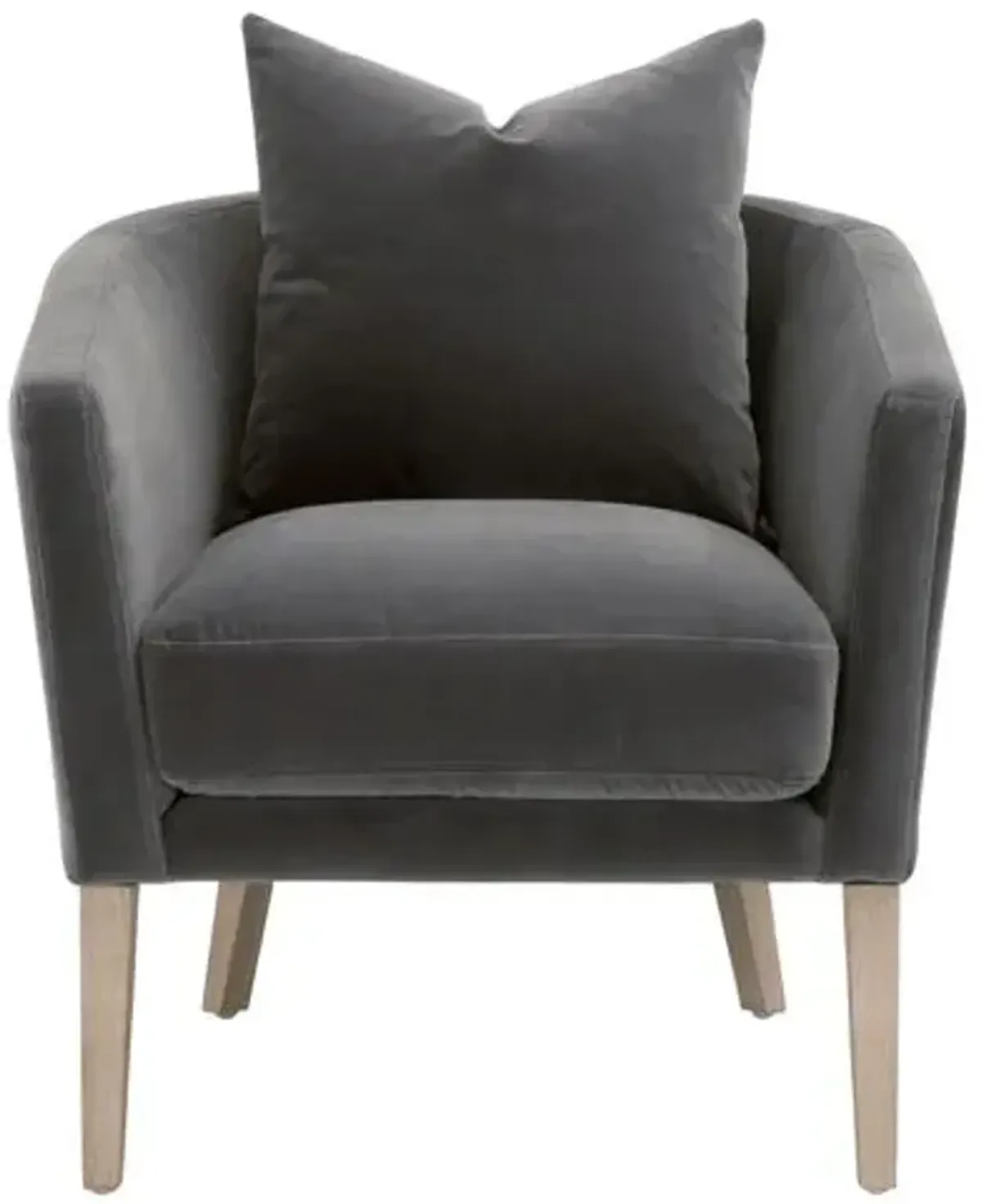 Remy Accent Chair - Dark Dove Velvet - Gray, Comfortable, Durable, Velvet Upholstery, Cushioned