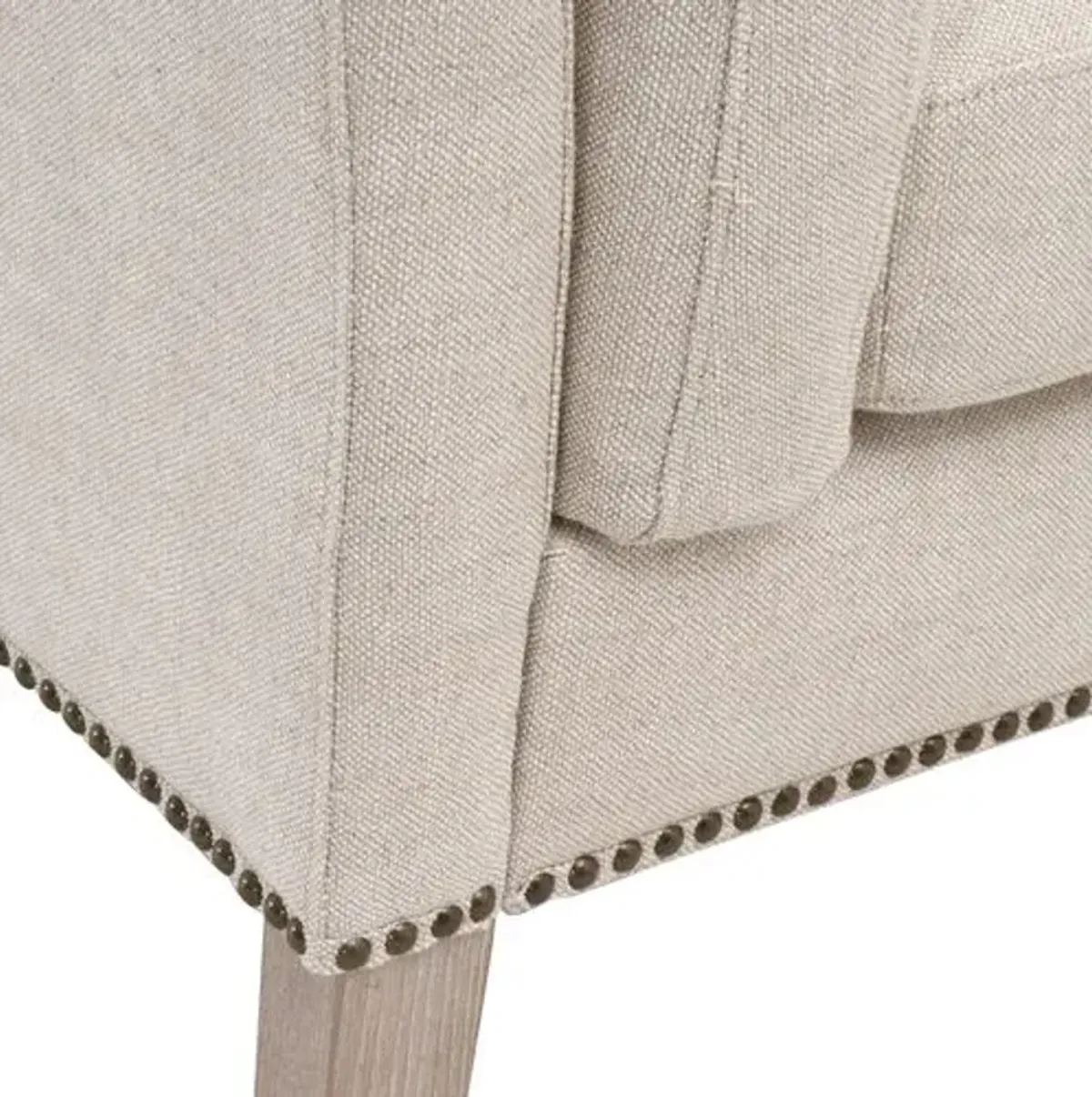 Darci Upholstered Bench - Bisque French Linen - Beige