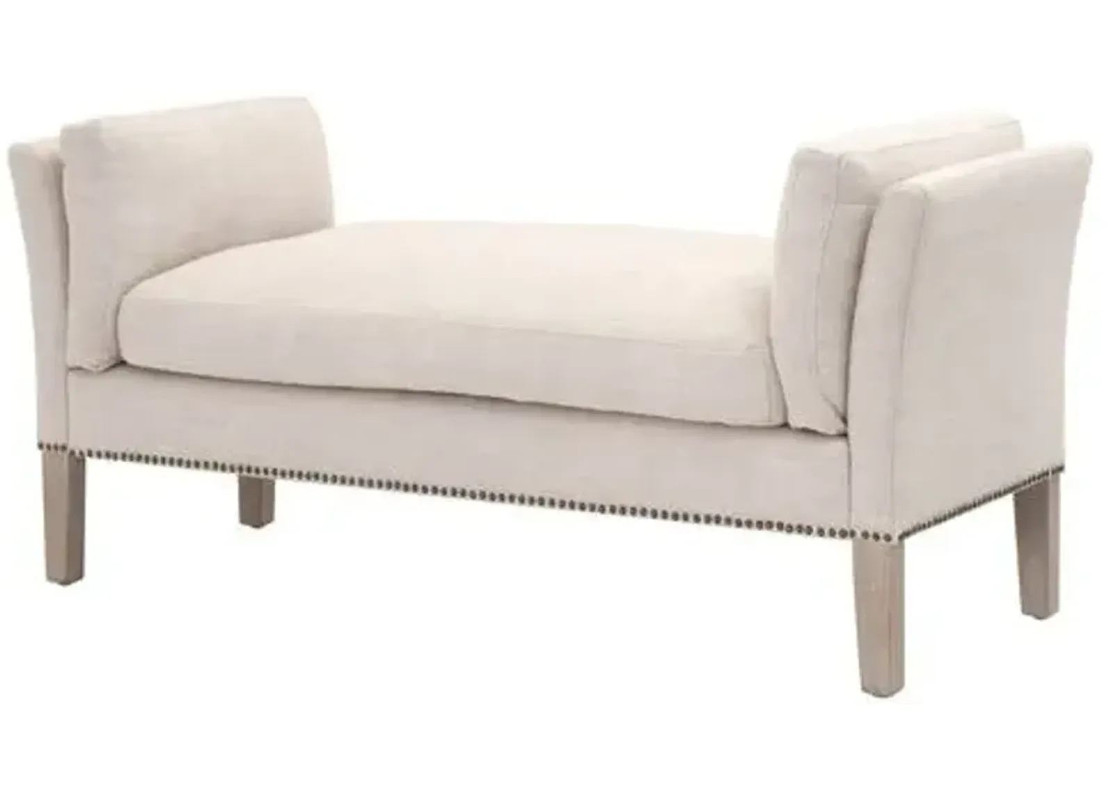 Darci Upholstered Bench - Bisque French Linen - Beige