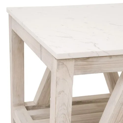 Oscar End Table - Whitewash