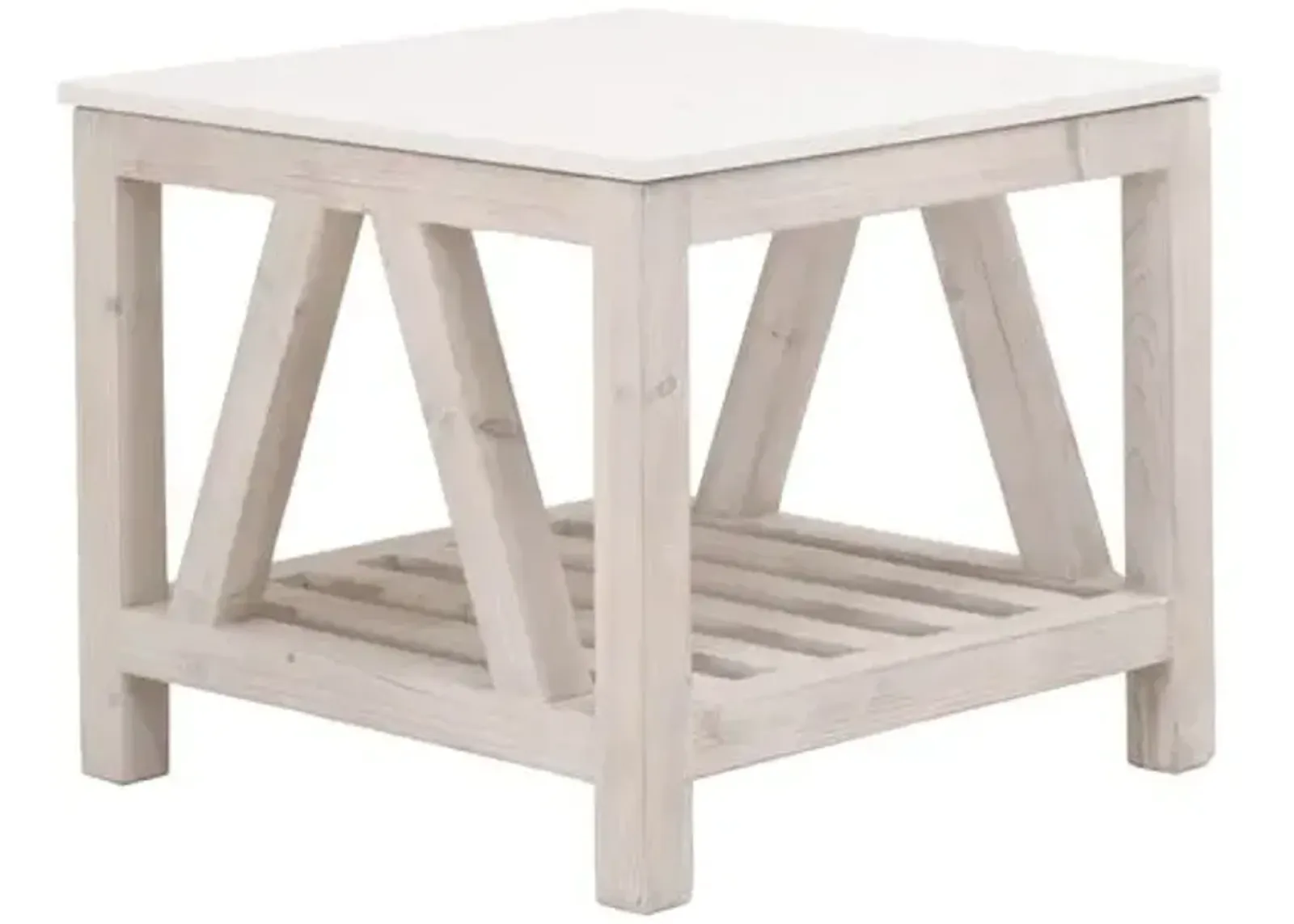 Oscar End Table - Whitewash