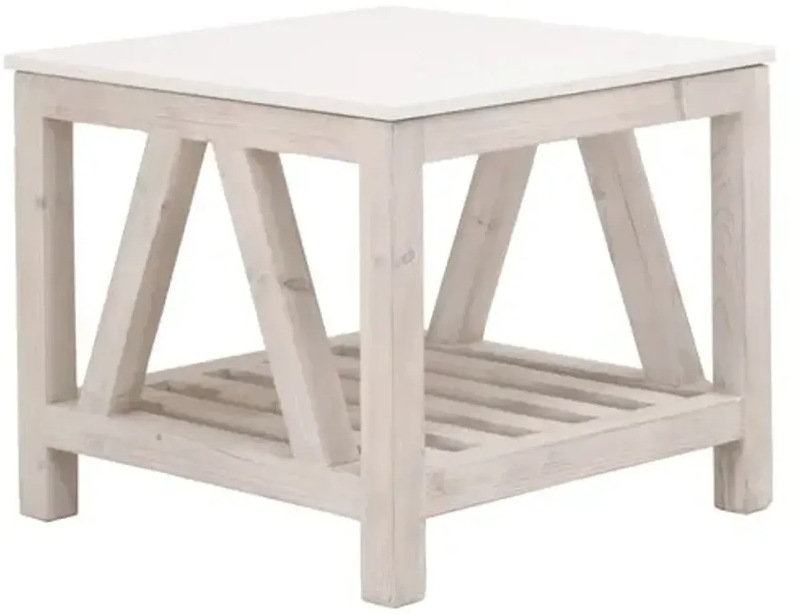 Oscar End Table - Whitewash