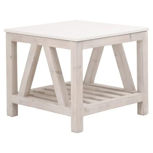 Oscar End Table - Whitewash