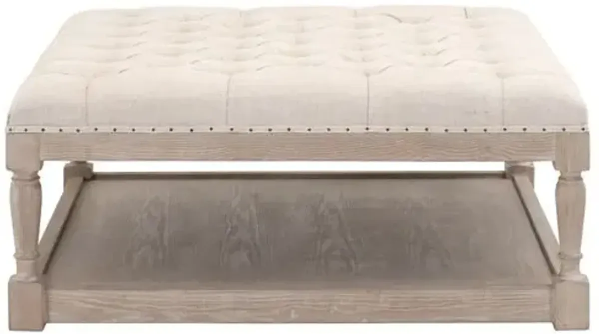 Darci Upholstered Coffee Table - Bisque French Linen Performance - Beige