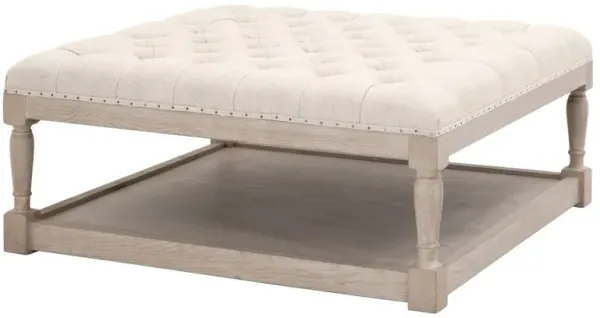 Darci Upholstered Coffee Table, Bisque French Linen Performance