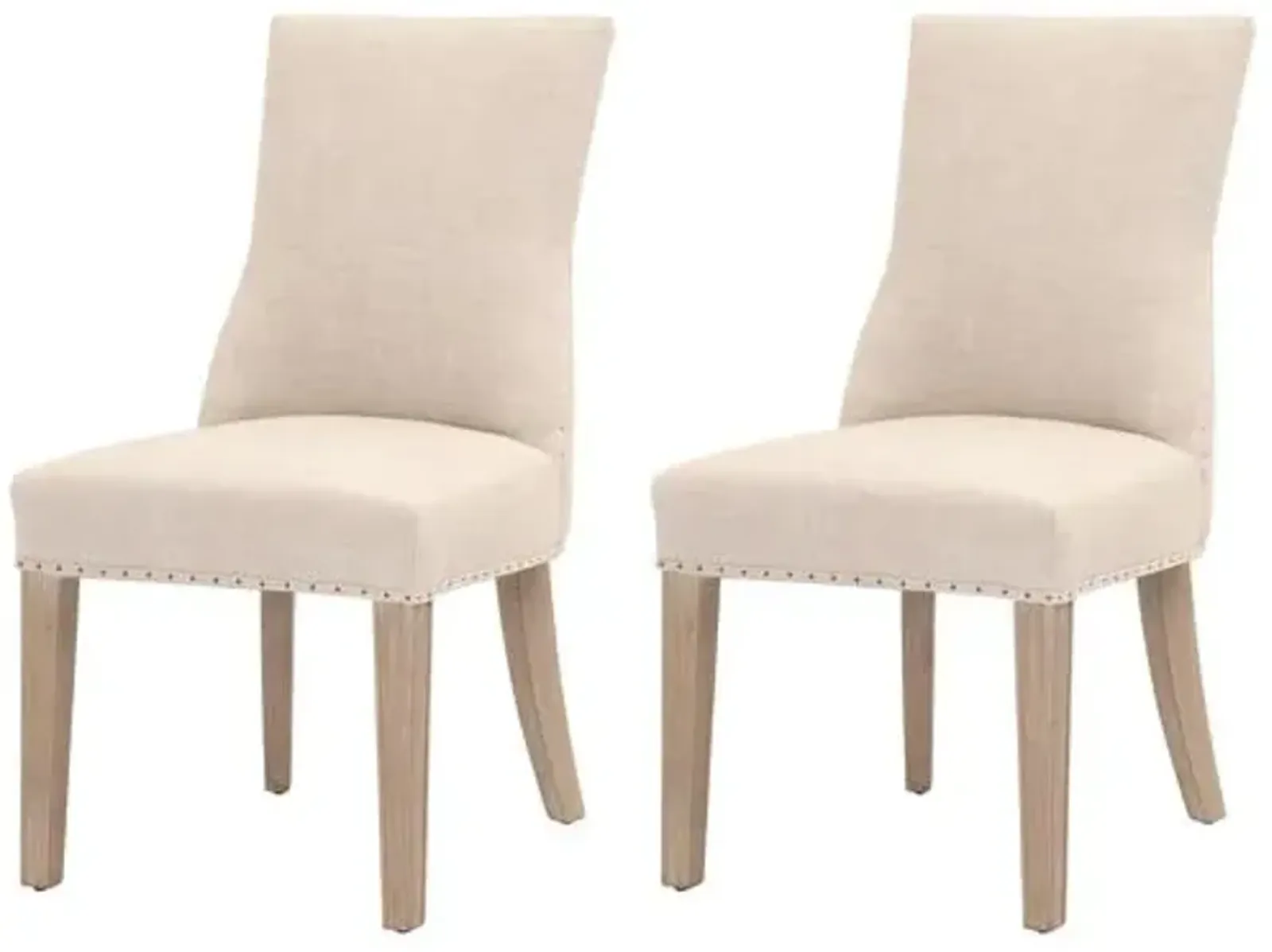 Set of 2 Leblanc Dining Chairs - Bisque French - Beige