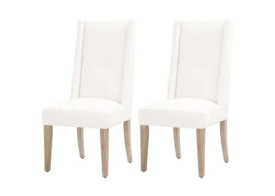 Set of 2 Milly Dining Chairs - Pearl Performance - White