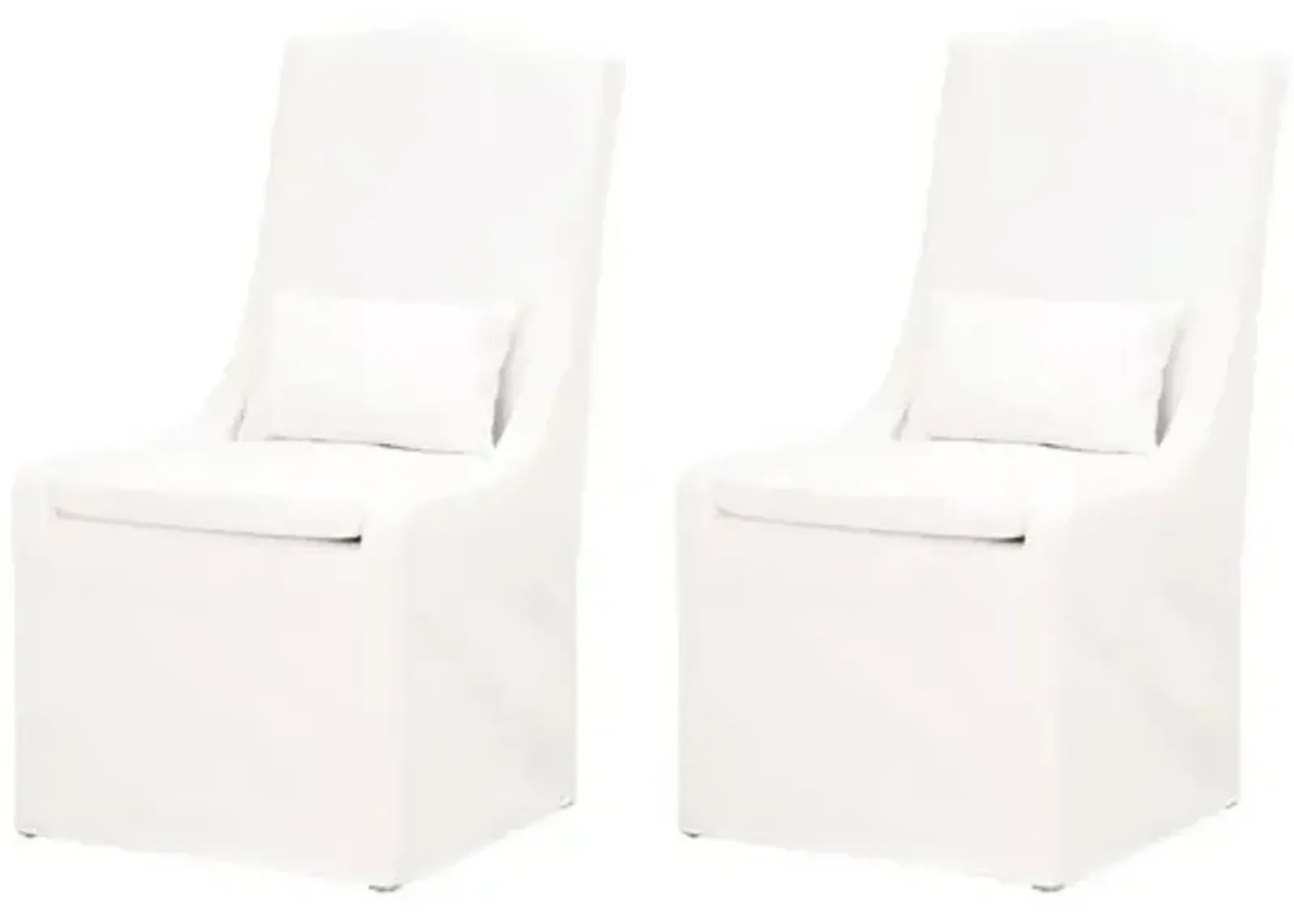 Set of 2 Adele Dining Chairs - Pearl Performance - White