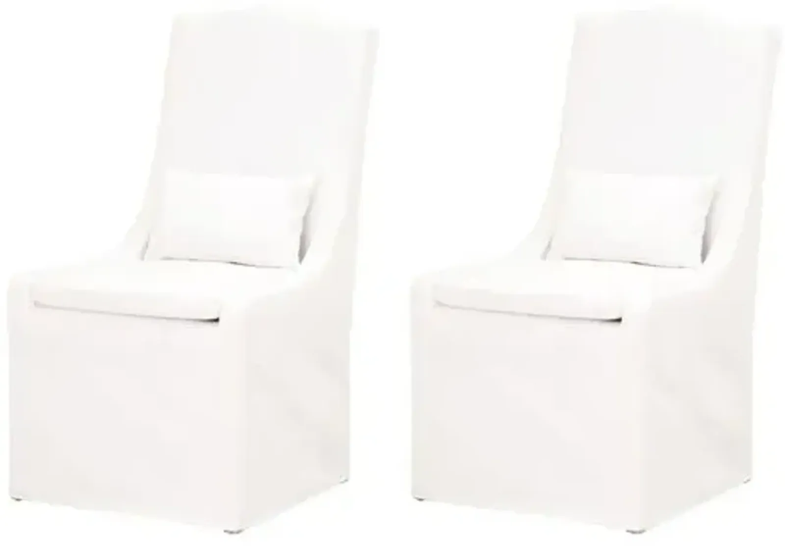 Set of 2 Adele Dining Chairs - Pearl Performance - White