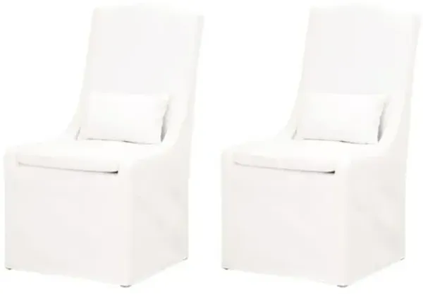 Set of 2 Adele Dining Chairs - Pearl Performance - White