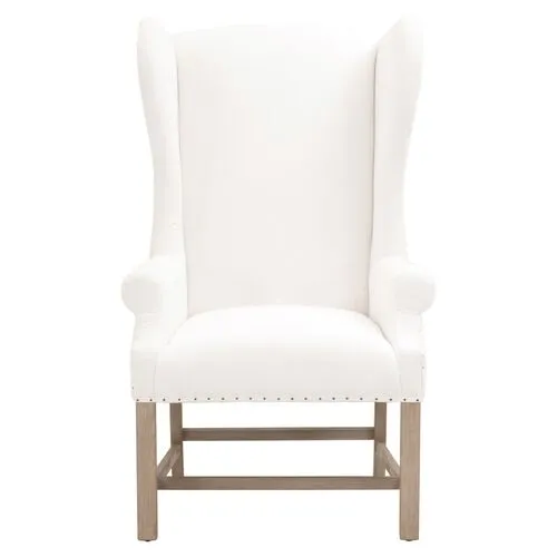 Milly Wingback Armchair - Pearl Performance - White