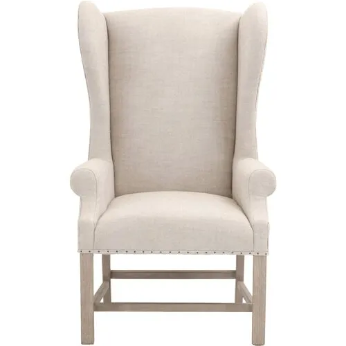 Milly Wingback Armchair - Bisque French Linen - Beige