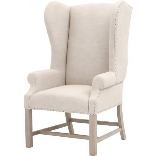 Milly Wingback Armchair - Bisque French Linen - Beige