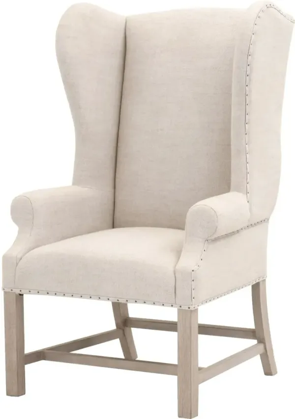 Milly Wingback Armchair, Bisque French Linen