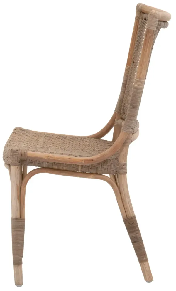 Set of 2 Torin Rattan Dining Chairs - Matte Gray