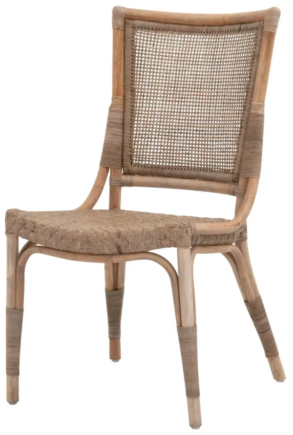 S/2 Torin Rattan Dining Chairs, Matte Gray