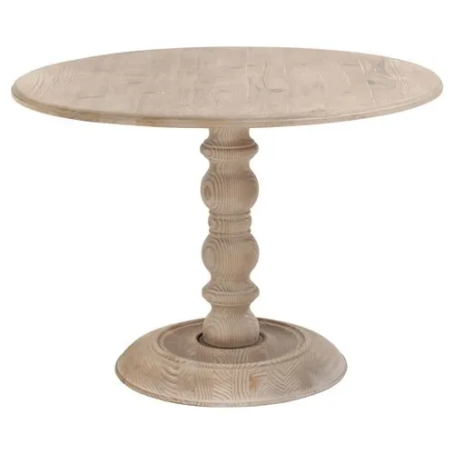 James 42" Round Dining Table - Smoke Gray Pine