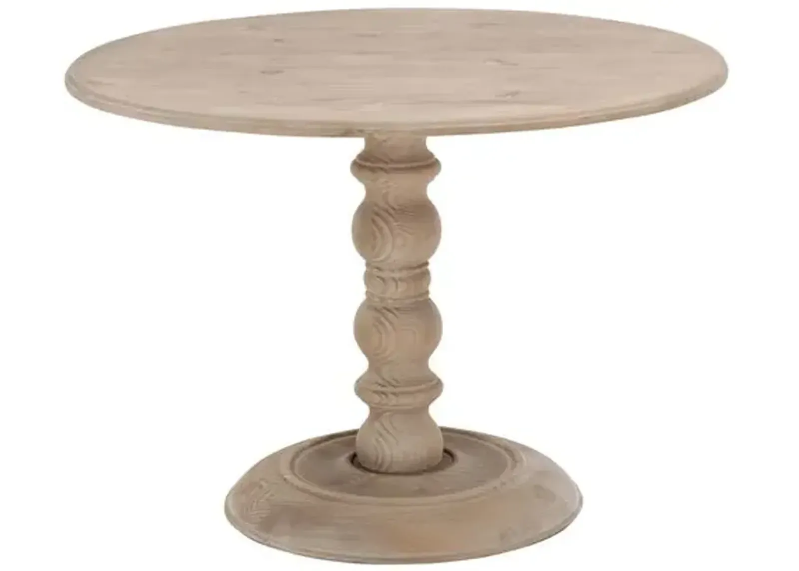 James 42" Round Dining Table - Smoke Gray Pine