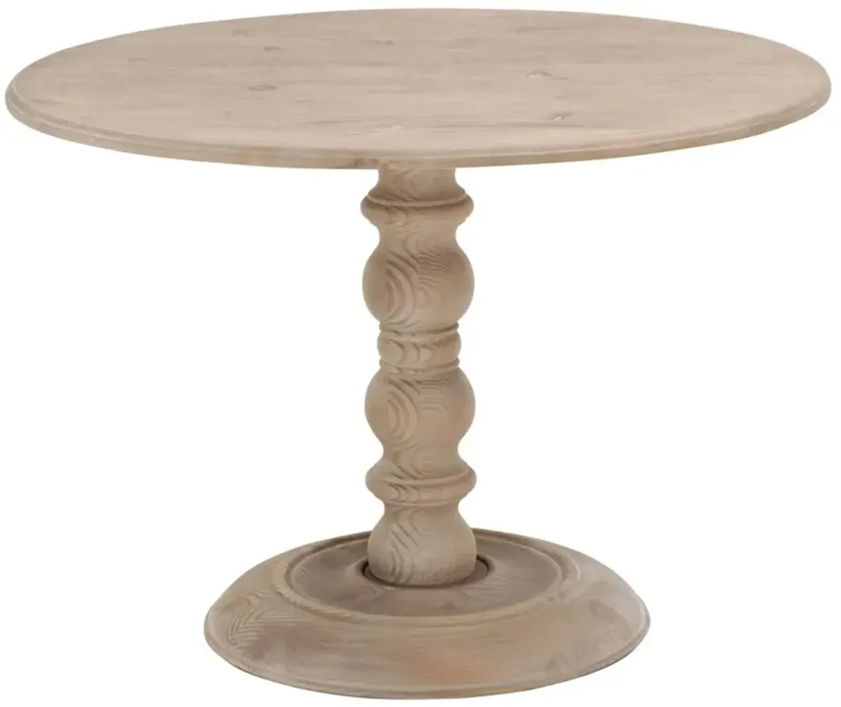 James 42" Round Dining Table, Smoke Gray Pine