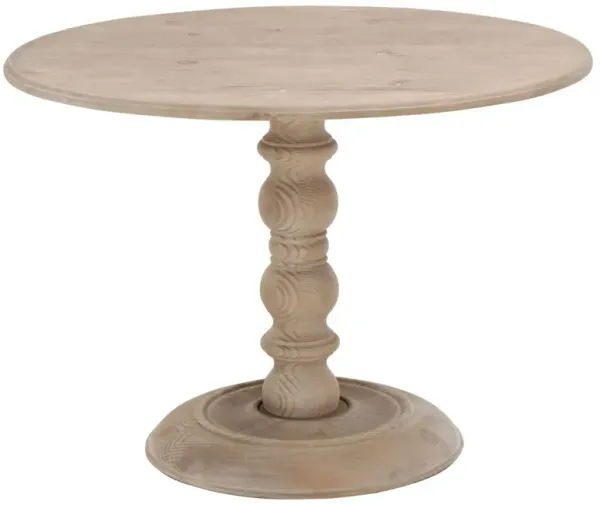 James 42" Round Dining Table, Smoke Gray Pine