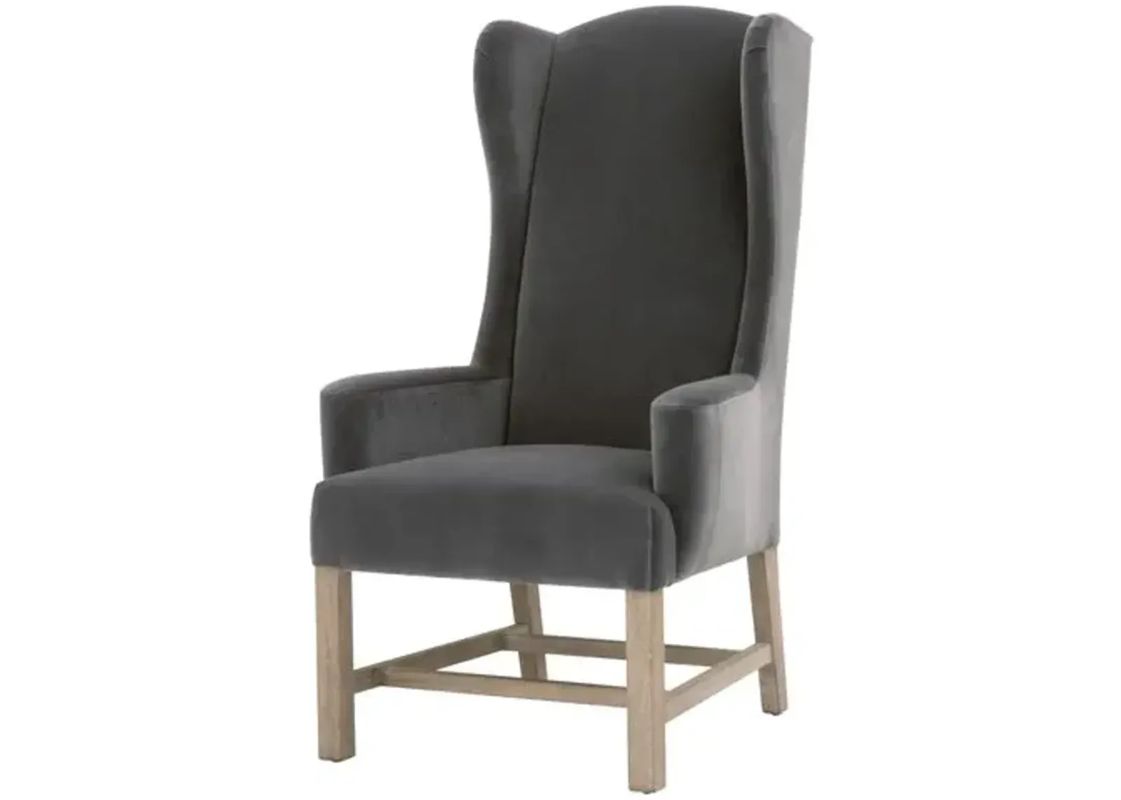 Callie Wingback Armchair - Dark Dove Velvet - Gray