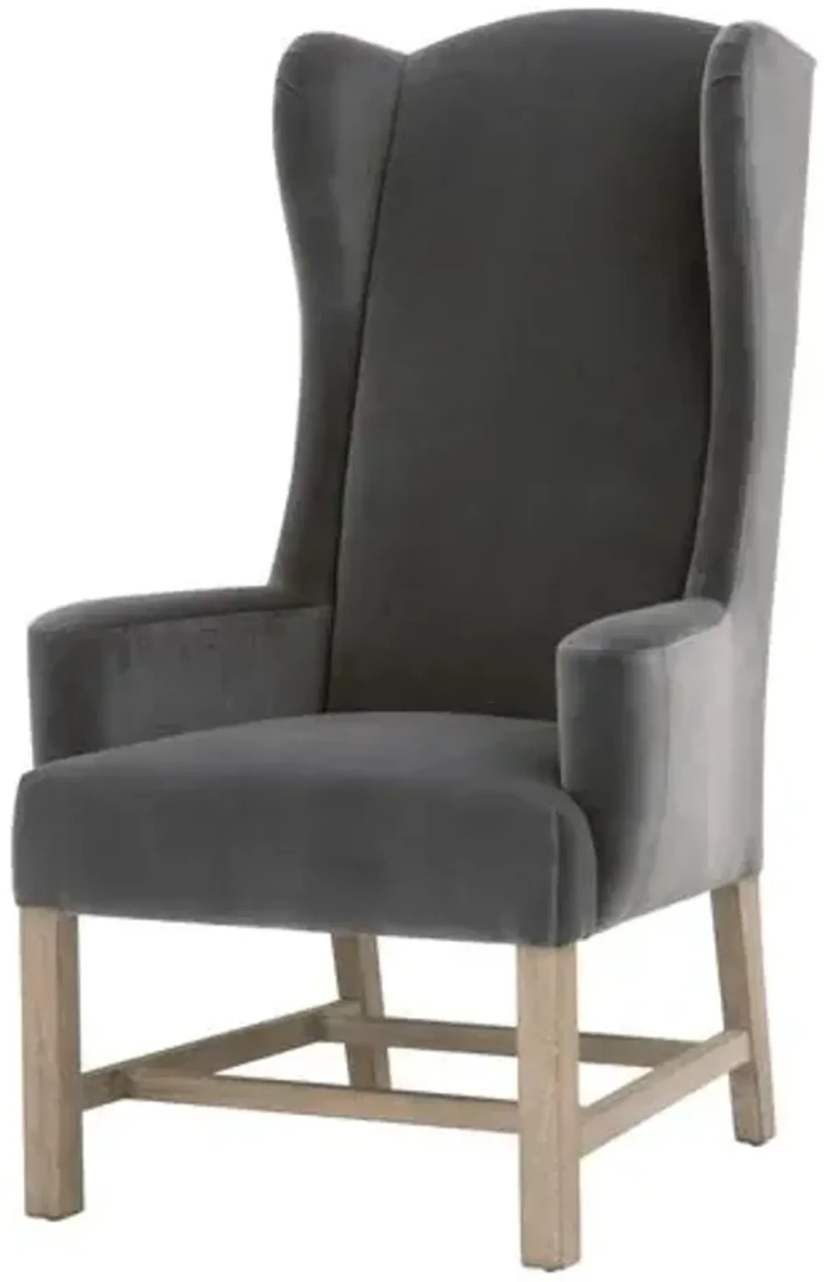 Callie Velvet Wingback Armchair - Gray