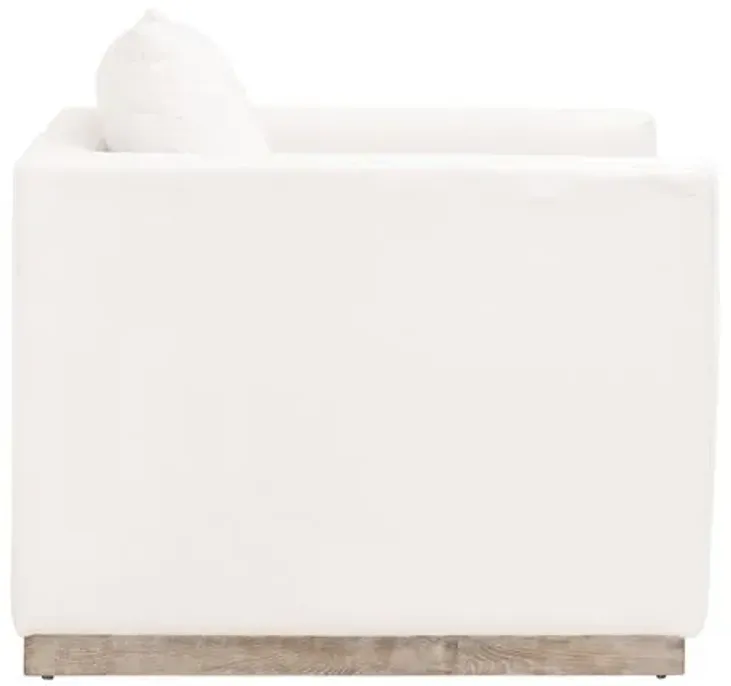 Ryan Plinth-Base Sofa Chair - Pearl Performance