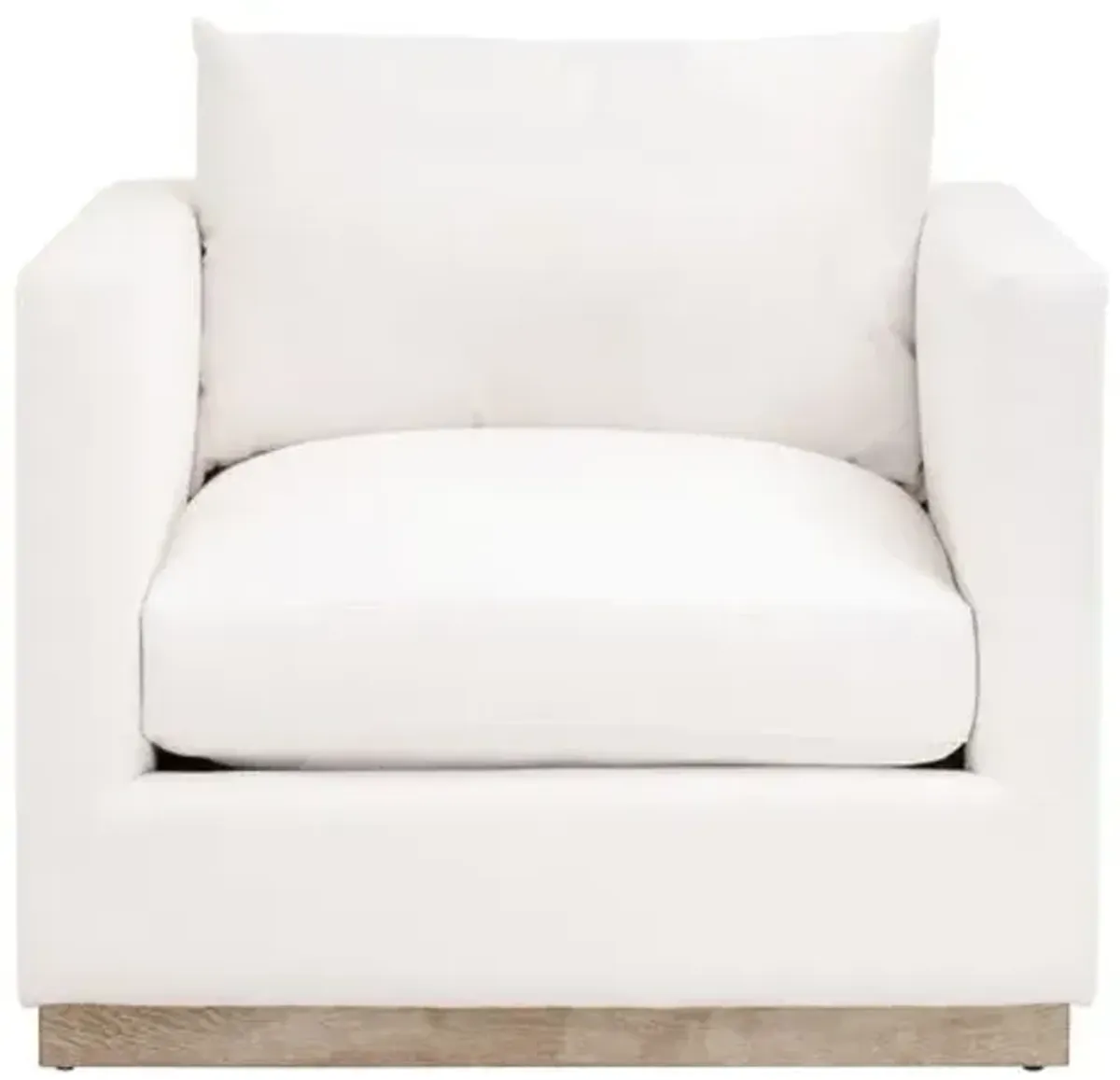 Ryan Plinth-Base Sofa Chair - Pearl Performance