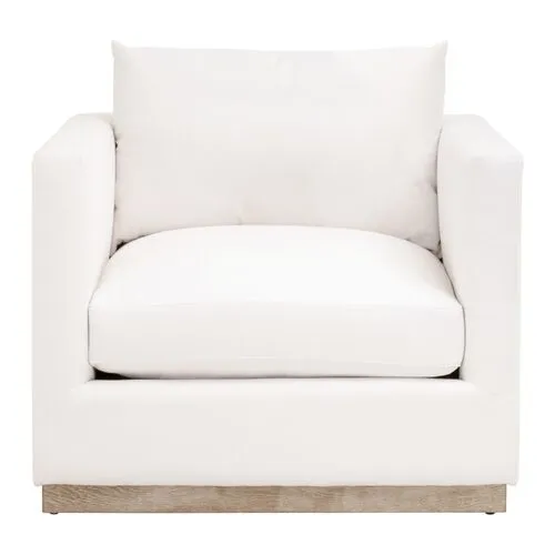 Ryan Plinth-Base Sofa Chair - Pearl Performance